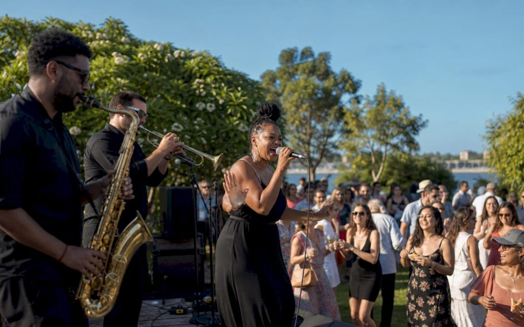 Soul band performing outdoors in Sydney summer