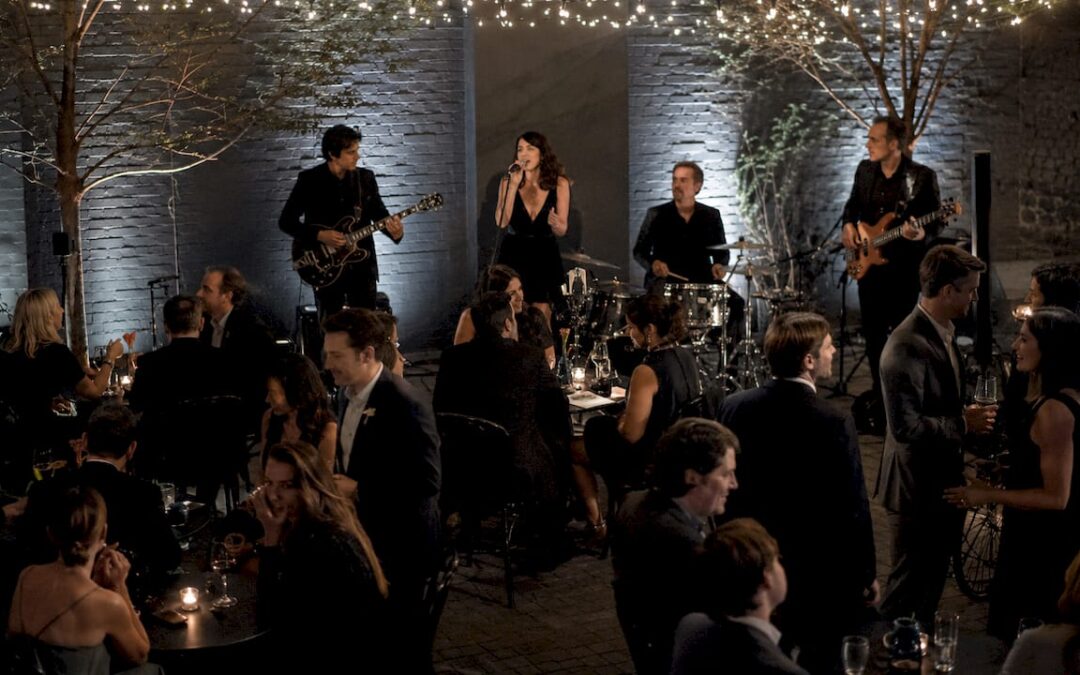 Wedding after-party band performing live on stage