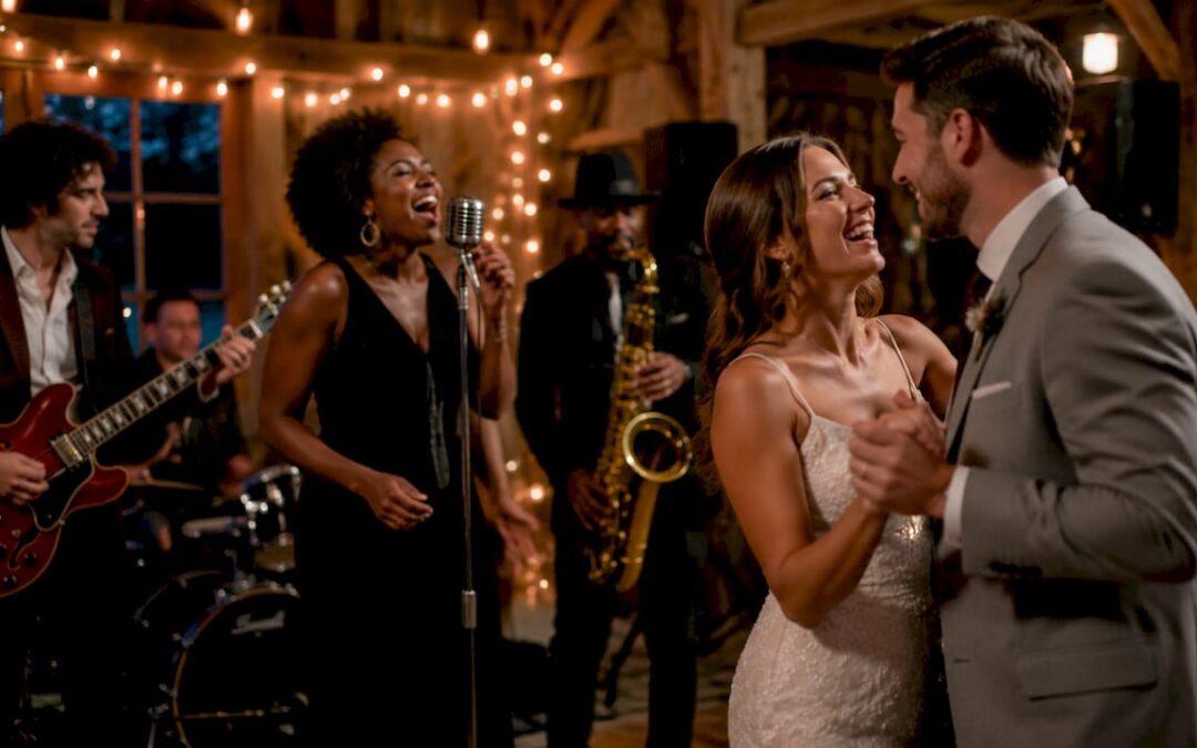Wedding reception with live soul band playing