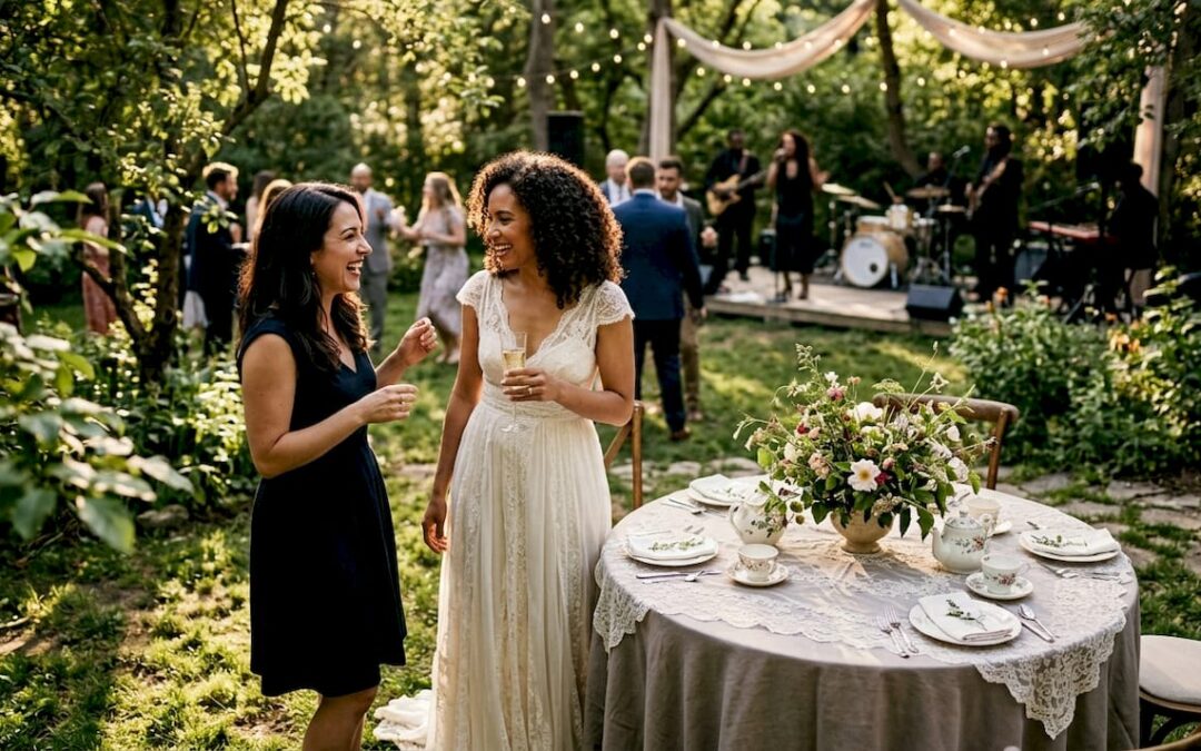 Bride enjoying live soul music at wedding reception